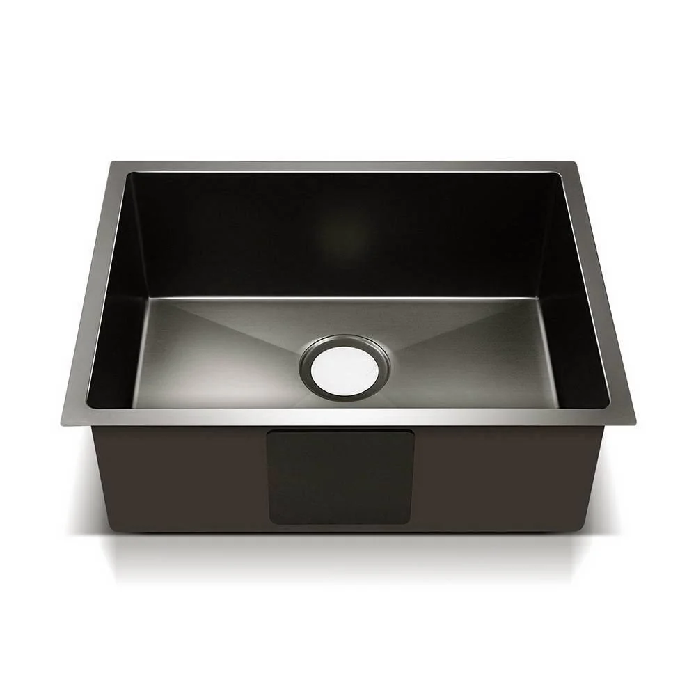 Cefito Kitchen Sink 60X45cm Stainless Steel Basin Single Bowl Black - Nurns