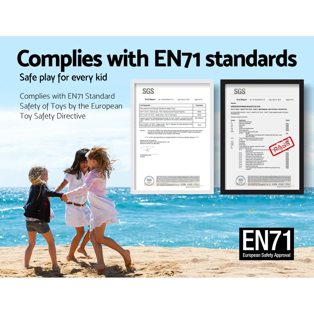 Padma Kids Table & Chairs Set 120cm Toddler Children Playing Table Party Study Plastic Desk - Blue - Nurns