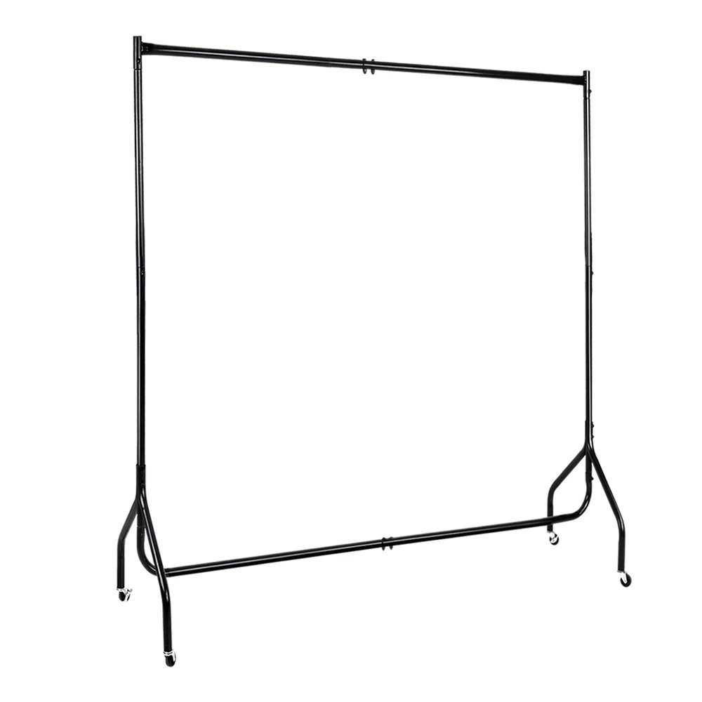 Clothes Rack Airer Coat Stand 6FT Rail with Wheels - Nurns