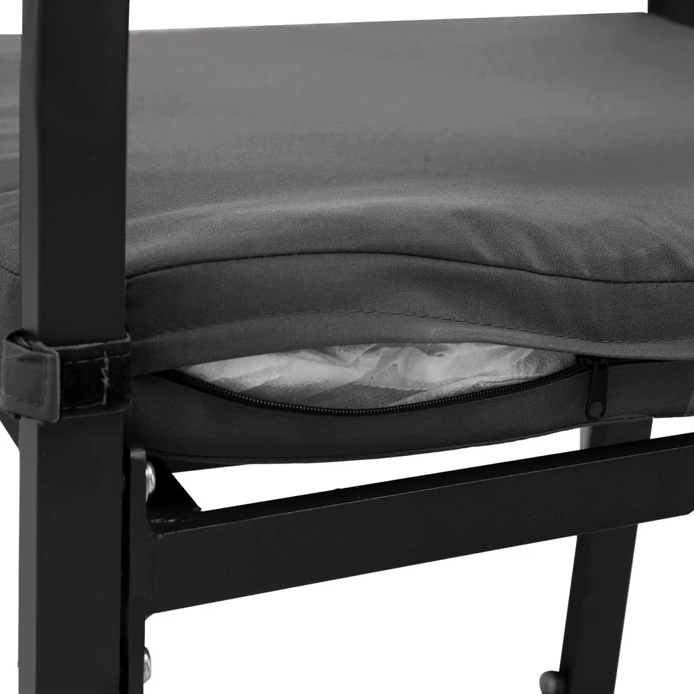 Dominic Patio Dining Chairs Aluminium Table Stools 5-Piece Outdoor Bar Set - Dark Grey - Nurns