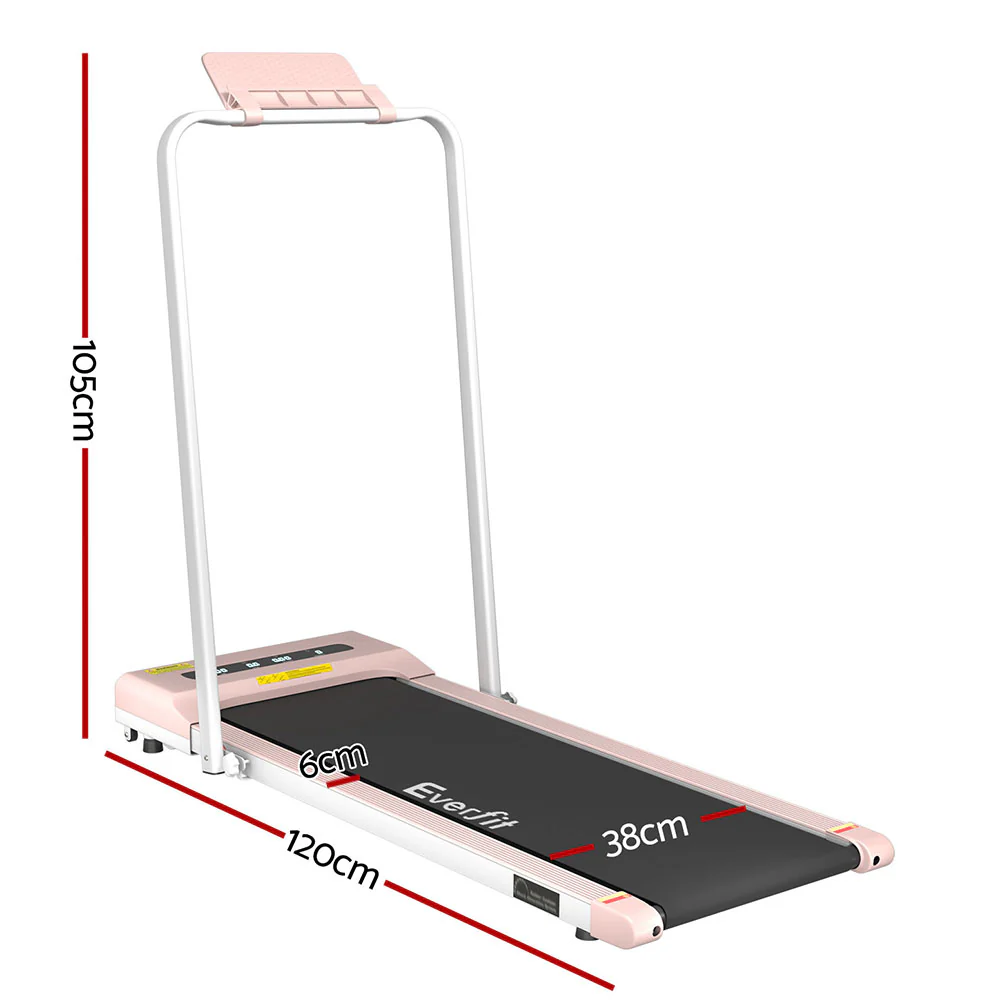 Everfit Treadmill Electric Walking Pad Under Desk Home Gym Fitness 380mm Pink - Nurns