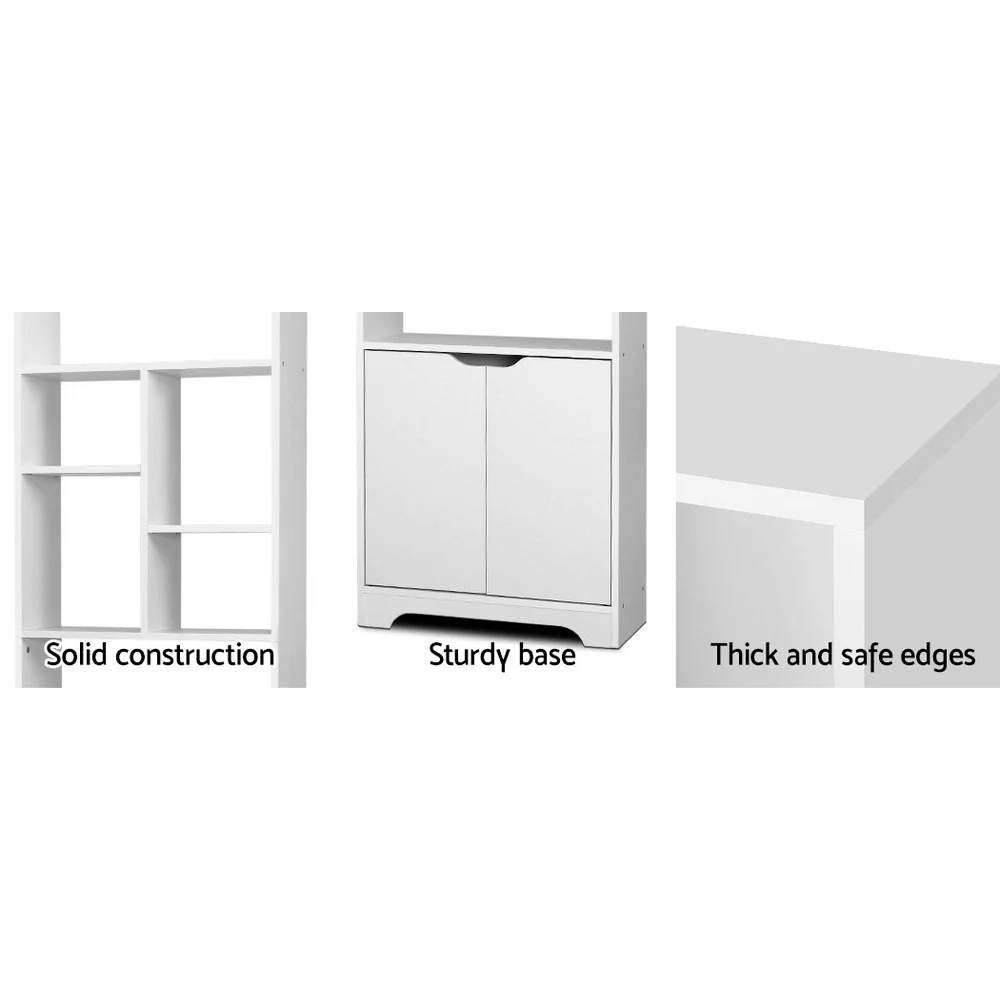 Artiss Bookshelf With Cabinet - Gina White - Nurns