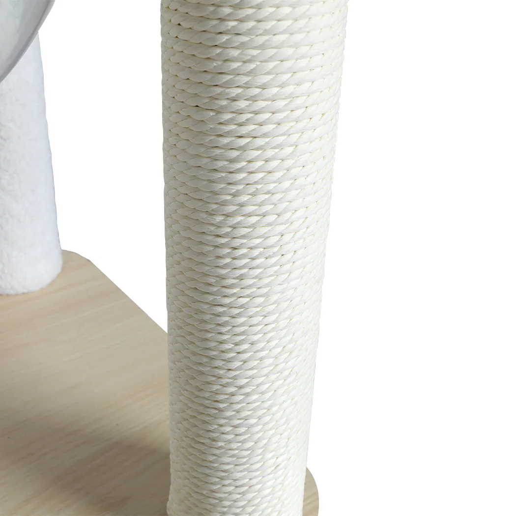 Cat Tree Scratching Post Scratcher Cats Tower Wood Condo Toys House 138cm - White - Nurns