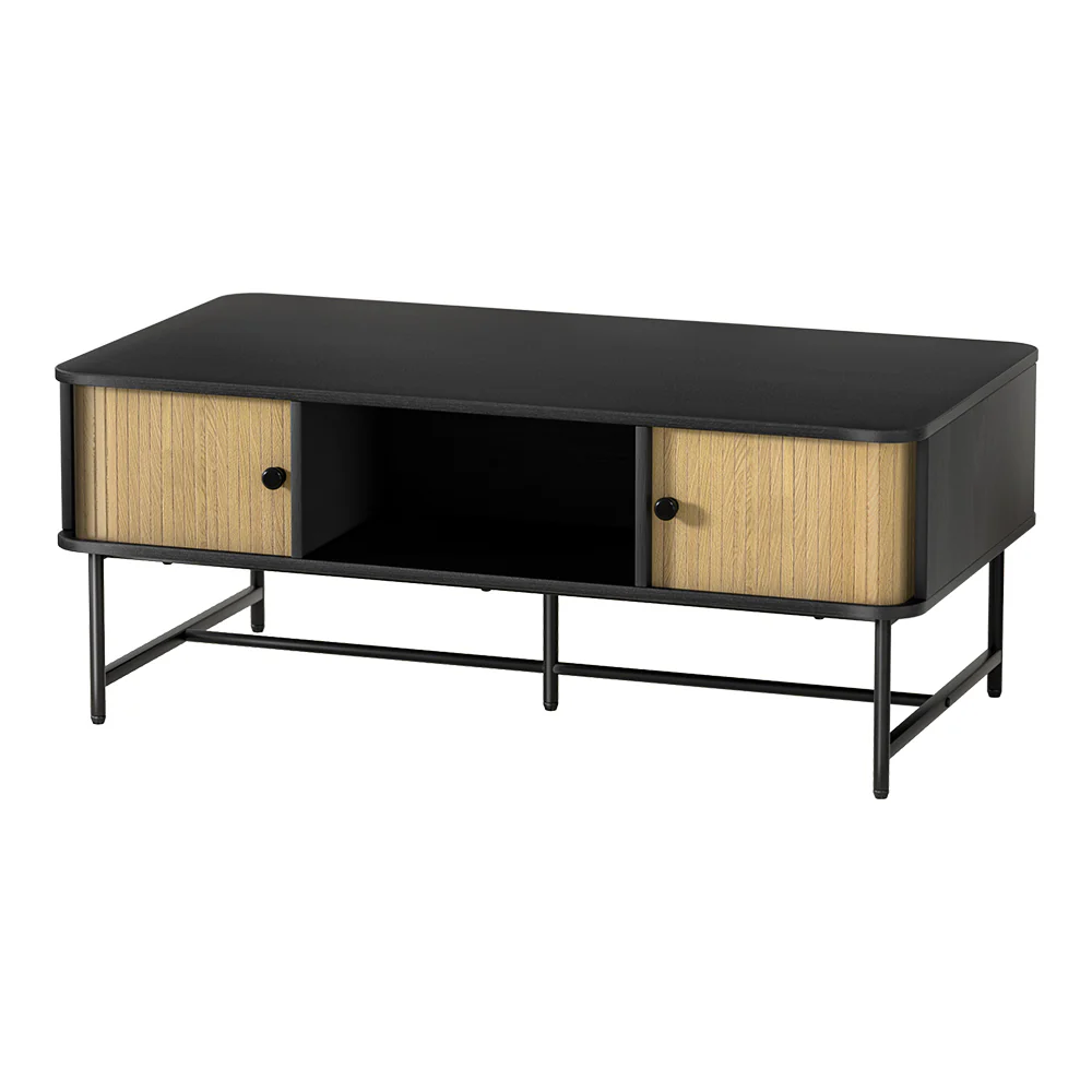 Ivi Coffee Table Sliding Drawer Door - Black - Nurns
