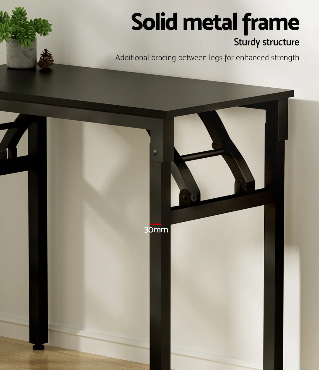 Artiss Computer Desk Foldable Black 80cm - Nurns