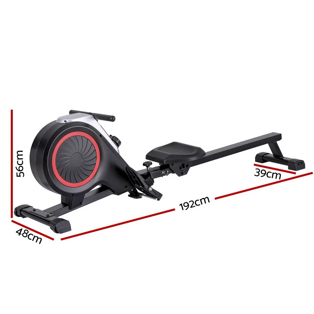 Everfit Rowing Machine 16 Levels Foldable Magnetic Rower Gym Cardio Workout - Nurns