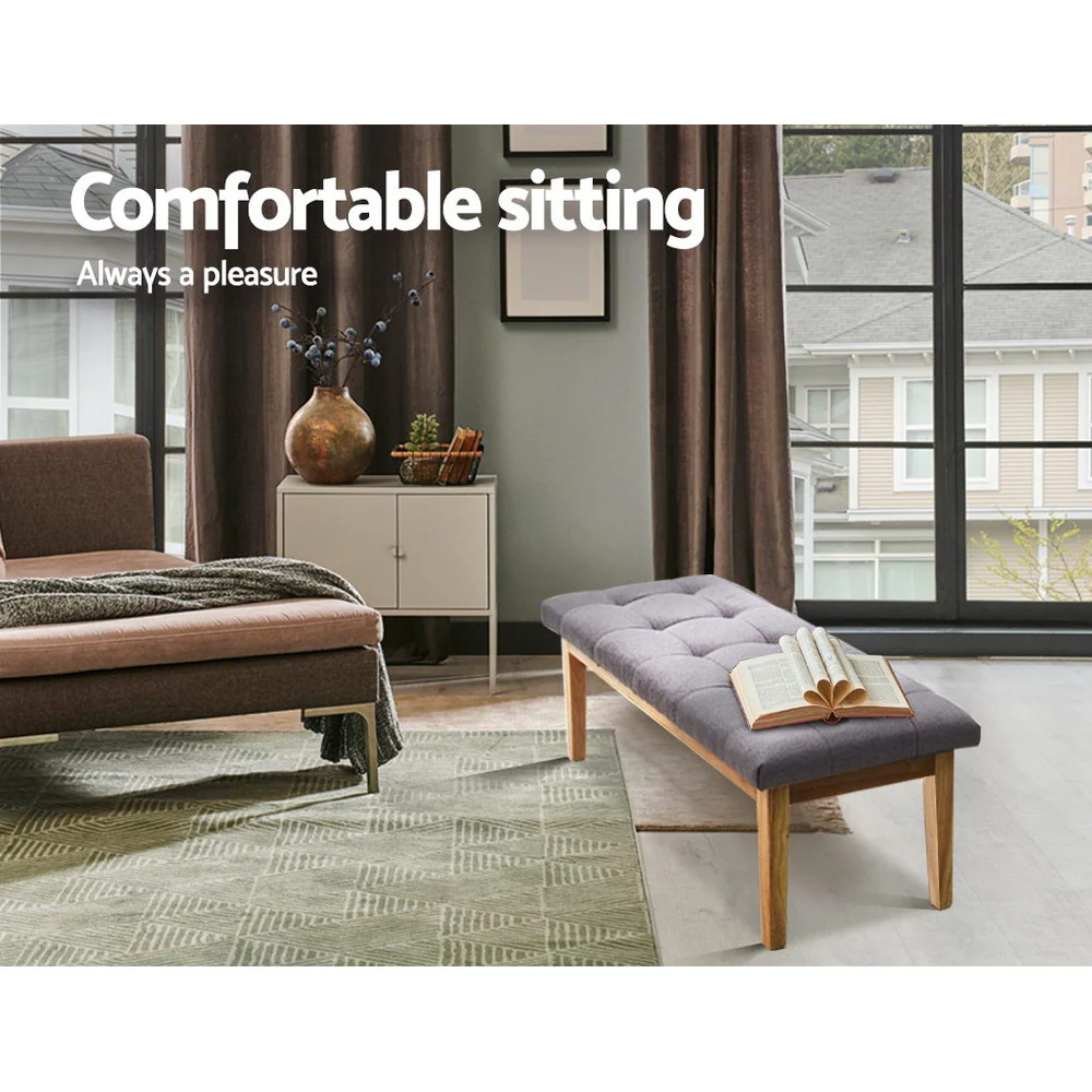 Bench Bedroom Benches Ottoman Upholstered Fabric Chair Foot Stool 120cm - Nurns