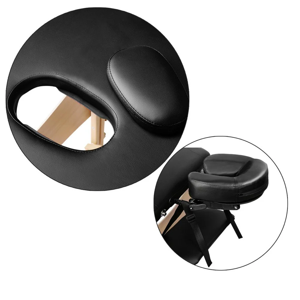 Massage Table 70cm 3 Fold Wooden Portable Beauty Therapy Bed Waxing Black - Nurns