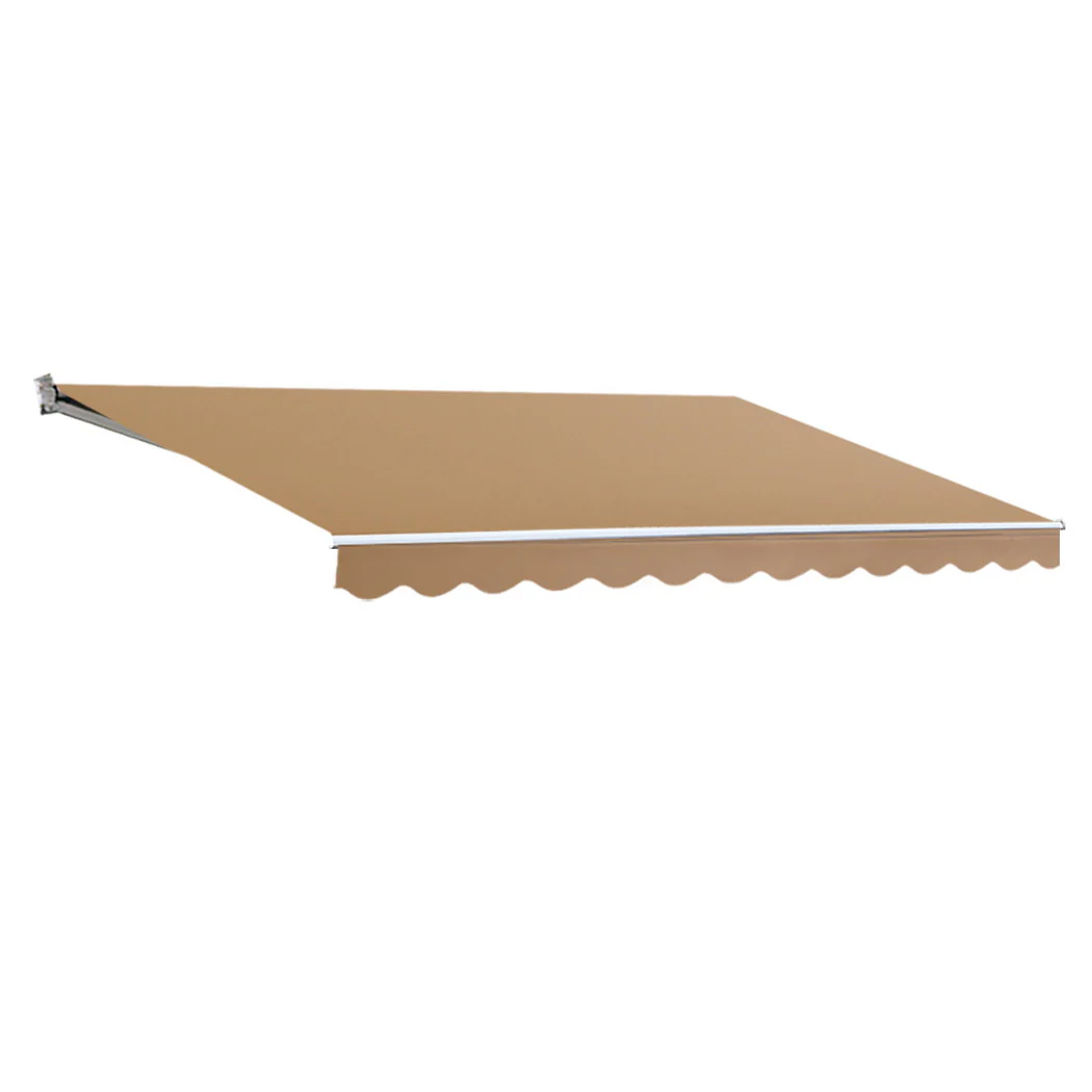 Instahut Retractable Folding Arm Awning Manual Sunshade 2.5Mx2M Beige - Nurns