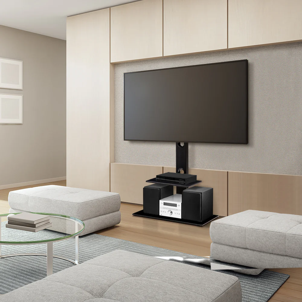 Floor TV Stand with Bracket Shelf Mount - Nurns