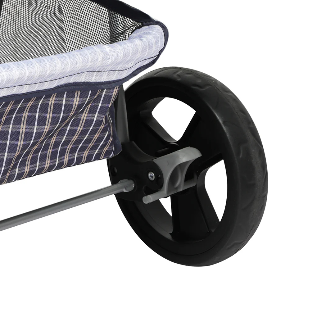 Pet Stroller 3 Wheels Dog Cat Cage Puppy Pushchair Travel Walk Carrier Pram - Nurns
