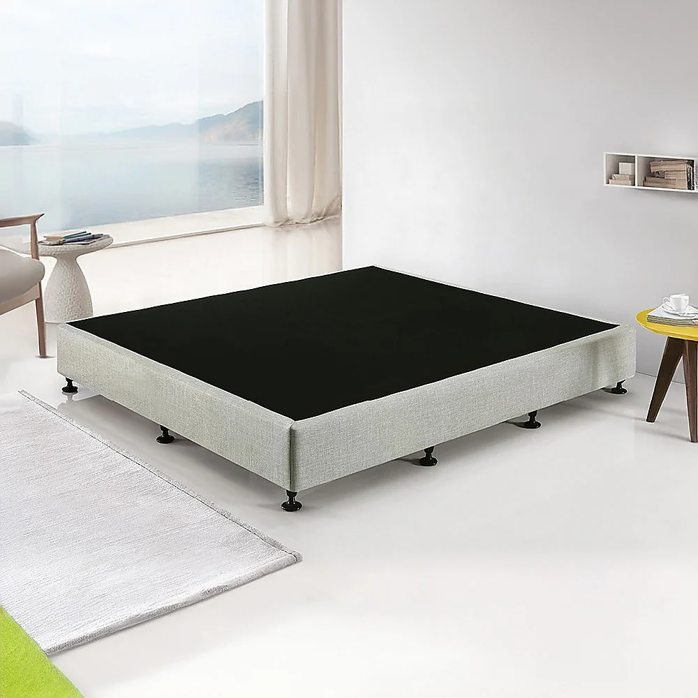 Aisha Ensemble Bed Base Linen Fabric - Light Grey King - Nurns