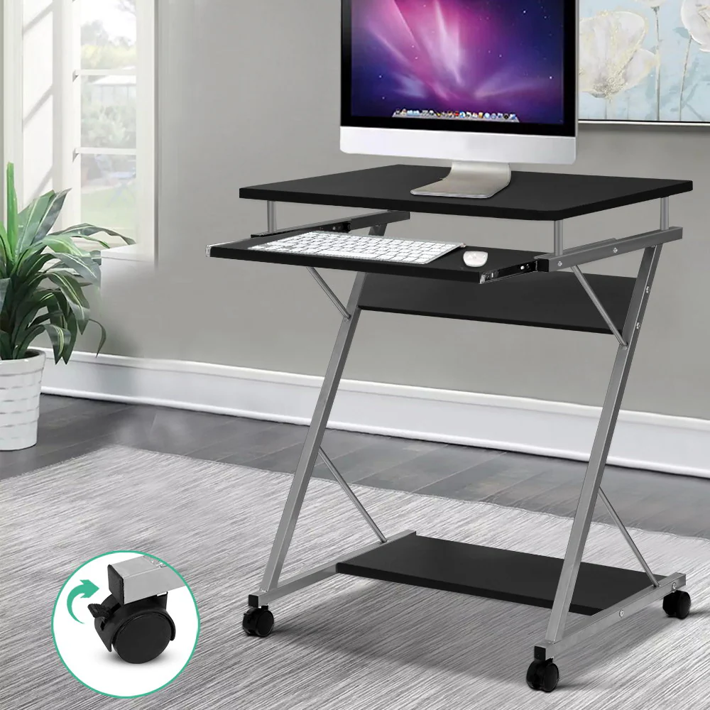 Artiss Computer Desk Keyboard Tray Shelf Black 60cm - Nurns