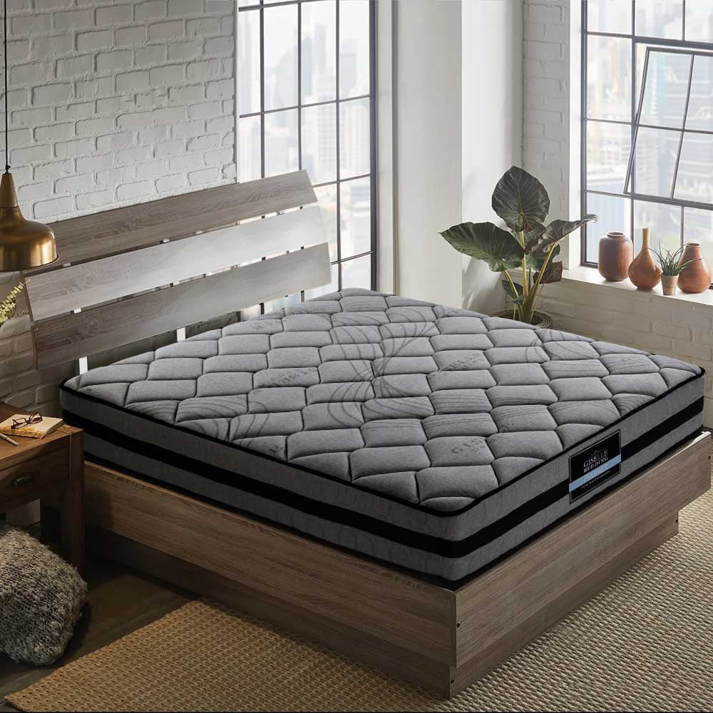 Jadeite Bed & Mattress Package with 22cm Mattress - Charcoal Double - Nurns