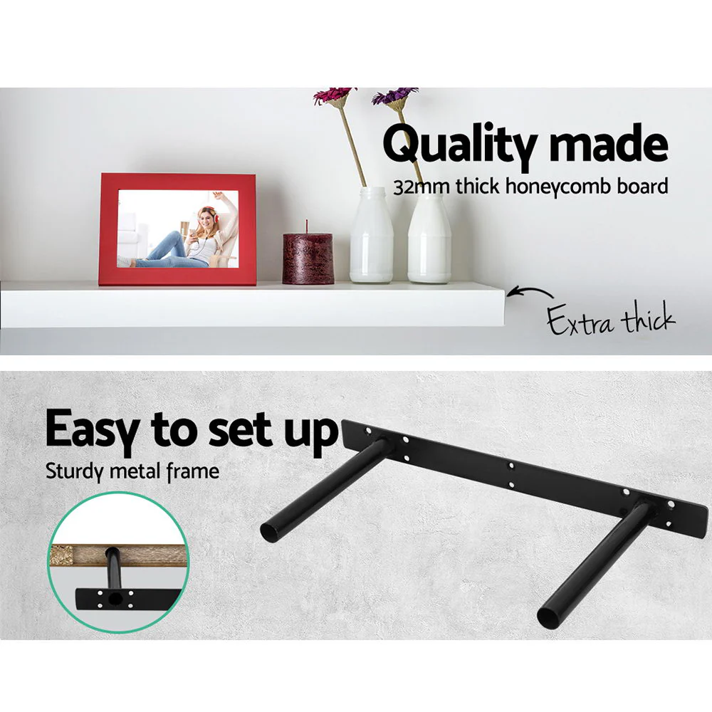 Artiss Floating Wall Shelf Set of 3 White - Nurns