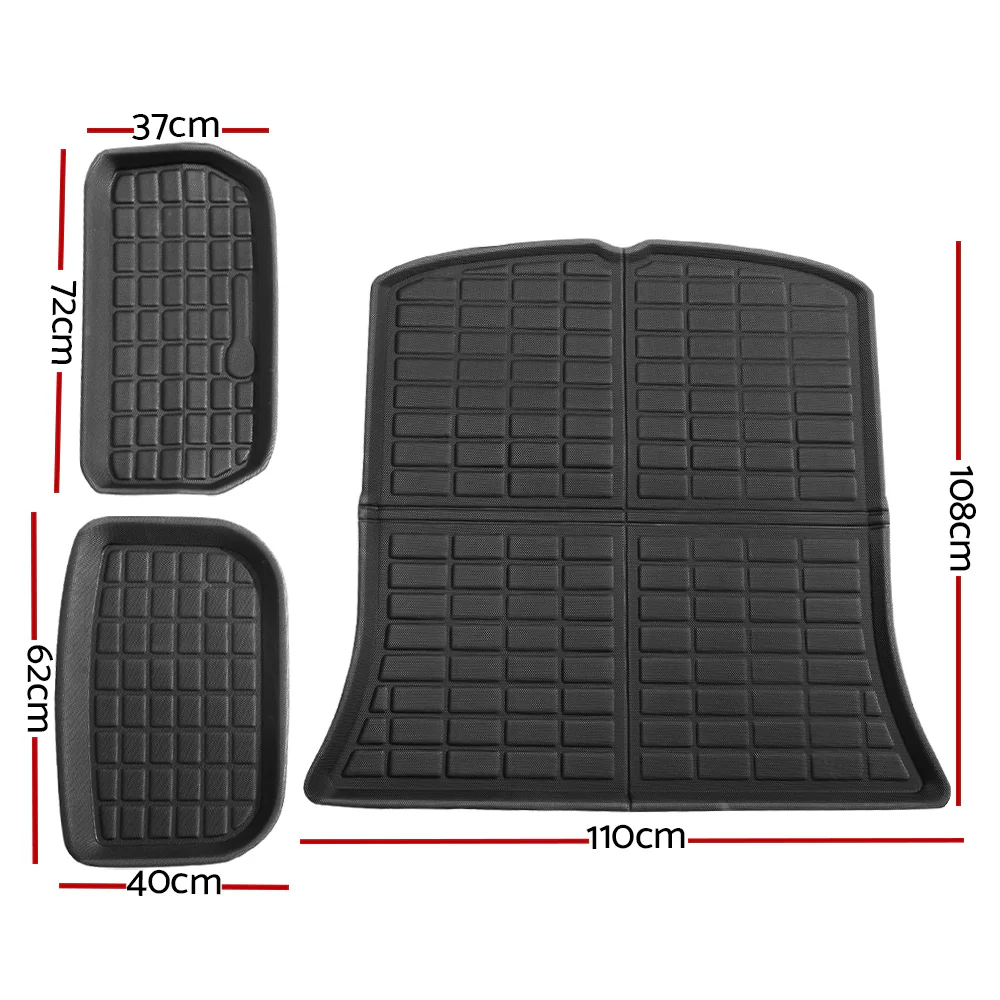 Tesla Model Y 2021-2024 Rear Well Front Cargo Trunk Toolbox Boot Liner Floor Mat - Nurns