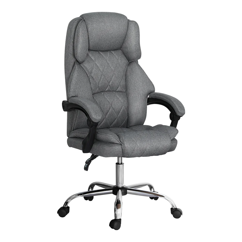 Artiss Executive Office Chair Fabric Recliner Grey - Nurns