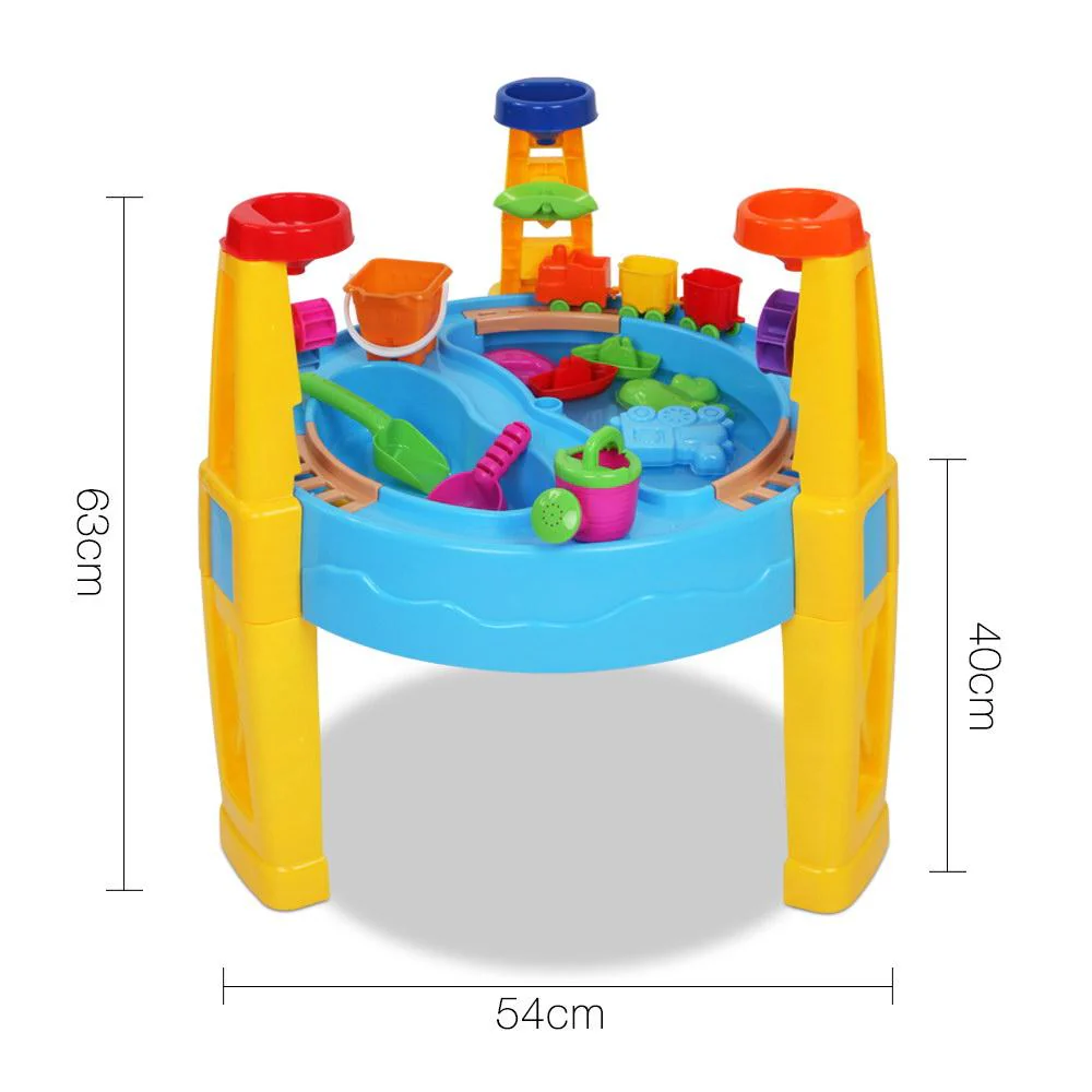 Kids Sandpit Pretend Play Set Water Sand Table Children Outdoor Toy Umbrella - Nurns