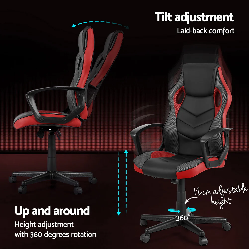 Artiss Gaming Office Chair Computer Chairs Red - Nurns
