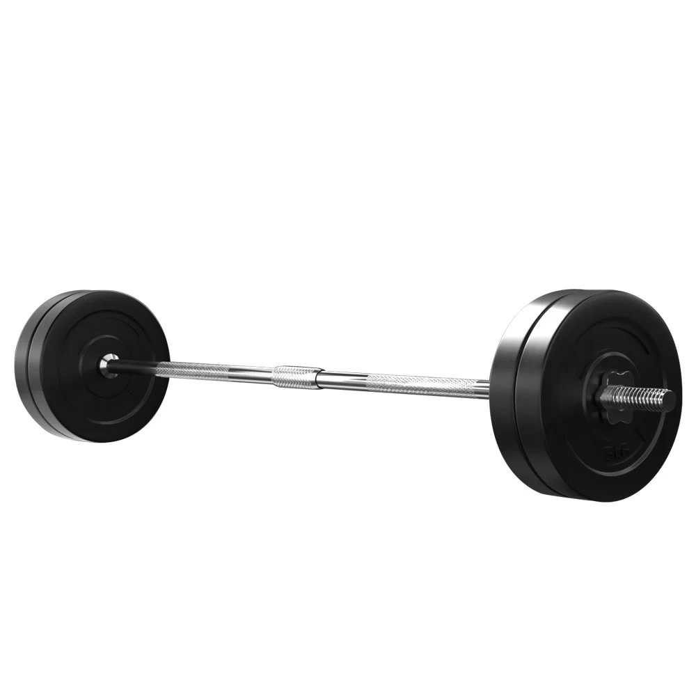 Everfit 28kg Barbell Set Weight Plates Bar Lifting Bench 168cm - Nurns