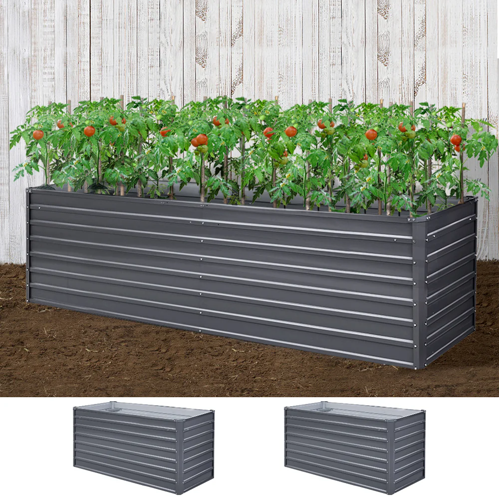 Garden Bed 320x80x77cm Planter Box Raised Container Galvanised Herb - Nurns
