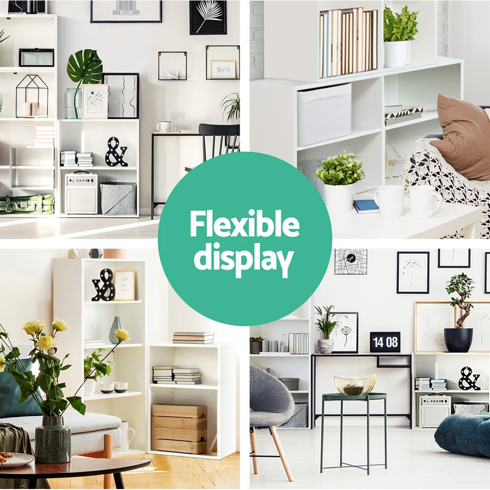 Artiss Bookshelf Set of 3 - Vena White - Nurns