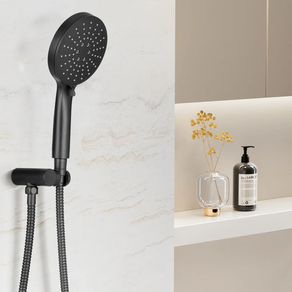 Handheld Shower Head Holder 4.7'' High Pressure - Black - Nurns