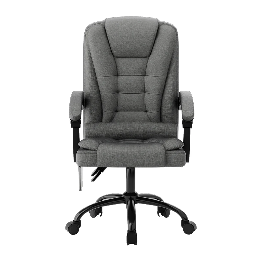 Artiss 2 Point Massage Office Chair Fabric Black - Nurns