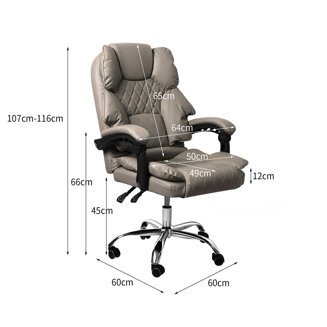 Levede Gaming Chair Office Computer Grey No Footrest - Nurns