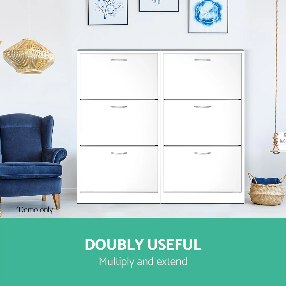 Artiss Shoe Rack Cabinet 36 Pairs Adjustable Shelves Ivy - Nurns