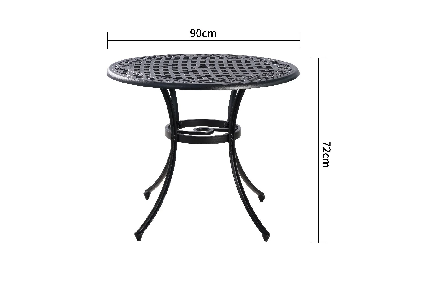 Nathan Aluminium 90cm Table - Black - Nurns