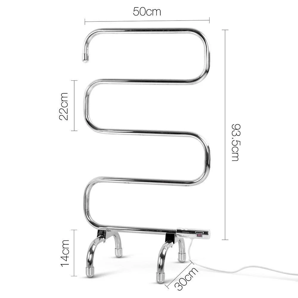 Electric Heated Towel Rail Rack 5 Bars Freestanding Clothes Dry Warmer - Nurns