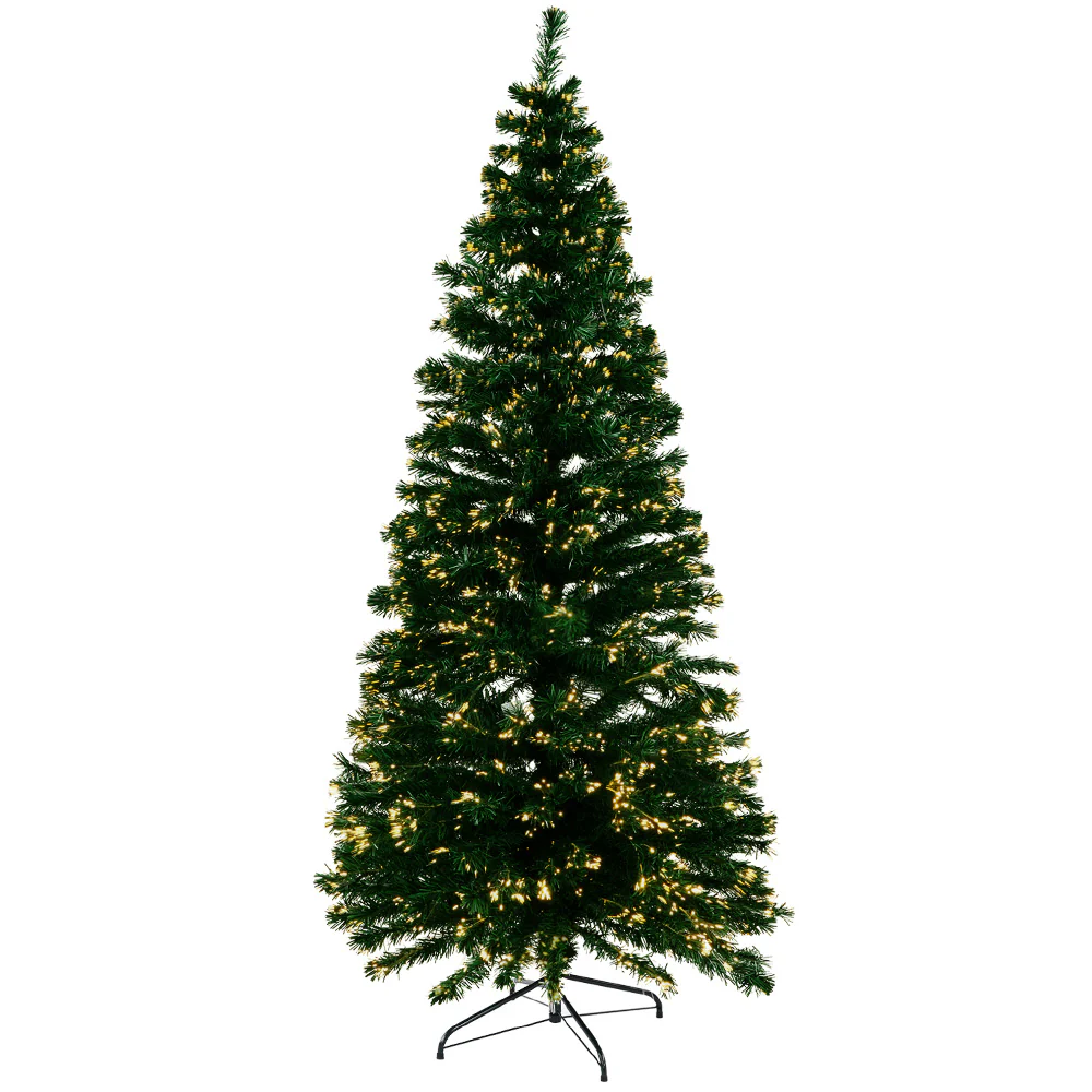 6ft 1.8m 300 Tips Christmas Tree Optic Fibre Xmas tree - Warm White - Nurns