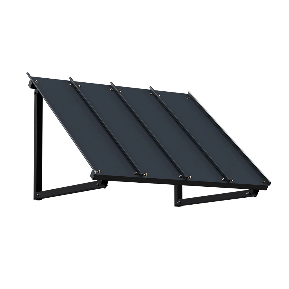 Instahut Window Door Awning Canopy 1mx1.2m Black Metal Frame - Nurns