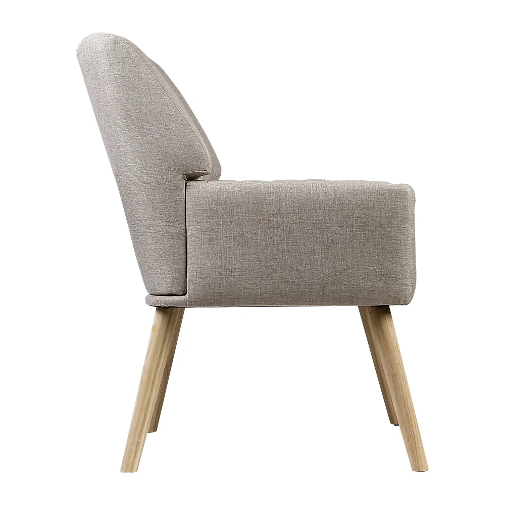 Meertha Accent Fabric Lounge Armchair - Beige - Nurns