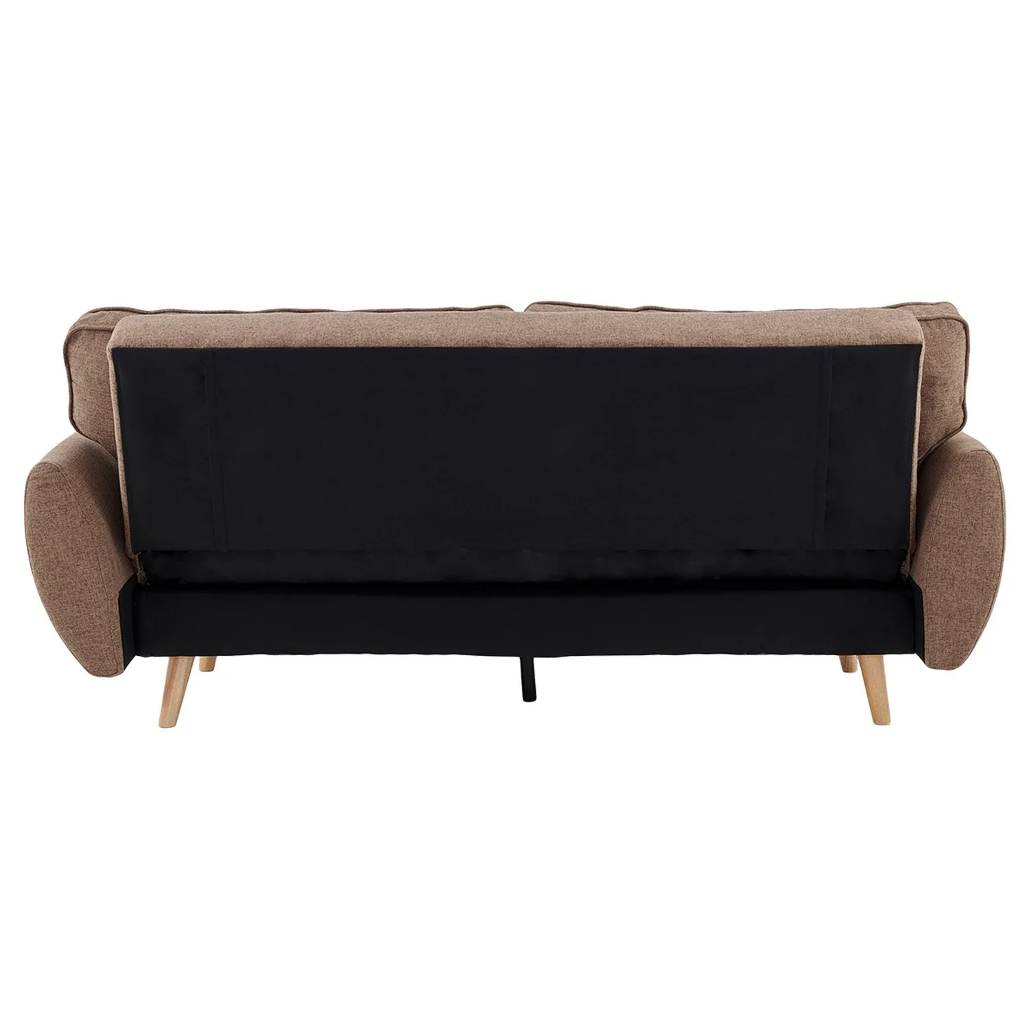 Mariah 3-Seater Linen Fabric Futon Modular Sofa Bed Suite - Brown - Nurns