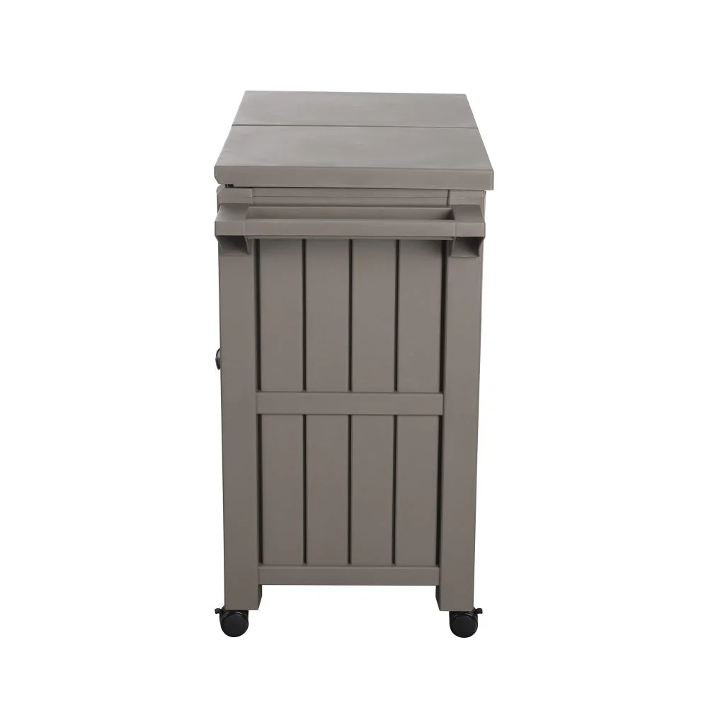 Kyle Garden Bar Serving Cart With Cooler - Taupe - Nurns