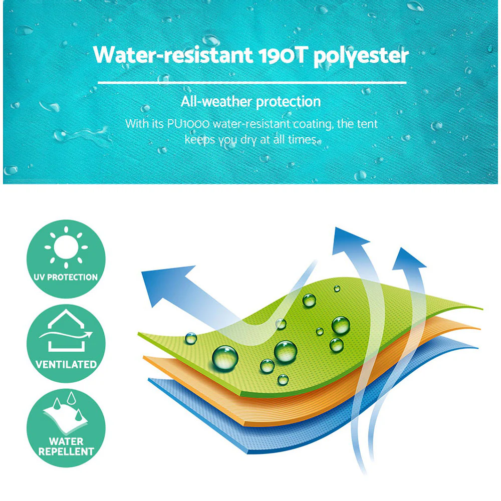Weisshorn Pop Up Beach Tent Camping Portable Sun Shade Shelter Fishing - Nurns