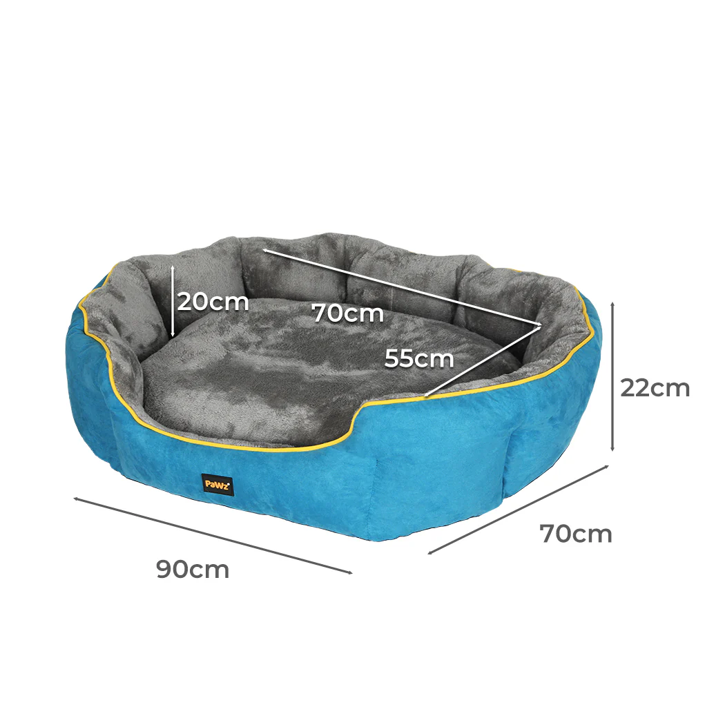 LARGE Dog Beds Electric Pet Heater Heated - Blue - Nurns