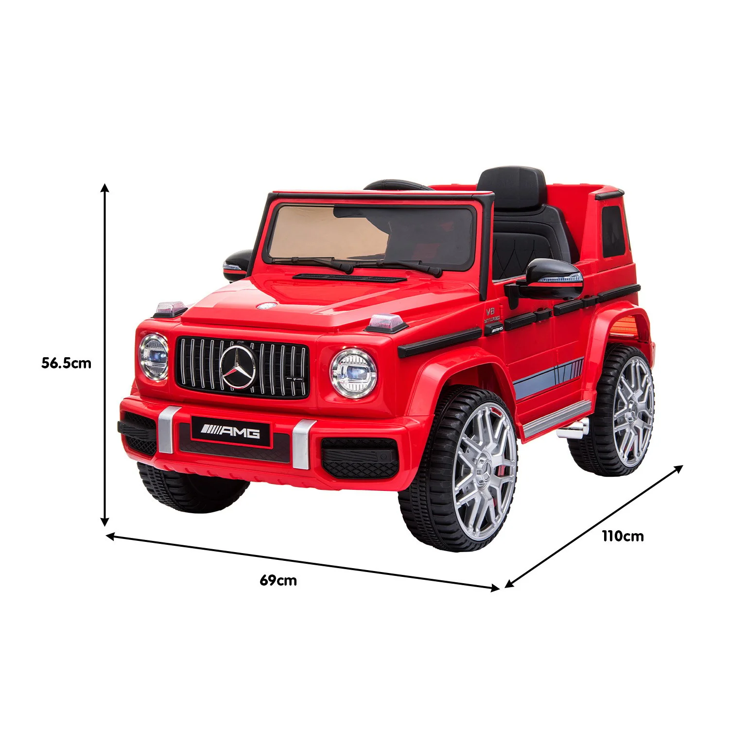 Mercedes Benz AMG G63 Licensed Kids Ride On Electric Car Remote Control - Red - Nurns