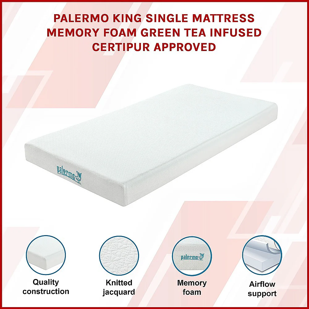 Kairos 15.25cm Mattress Memory Foam Green Tea Infused - King Single - Nurns