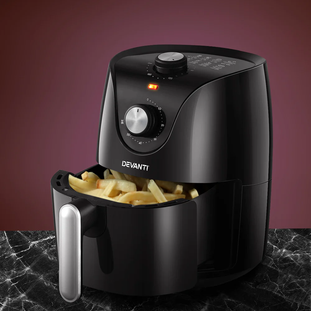 Devanti Air Fryer 2.5L Knob Fryers - Nurns