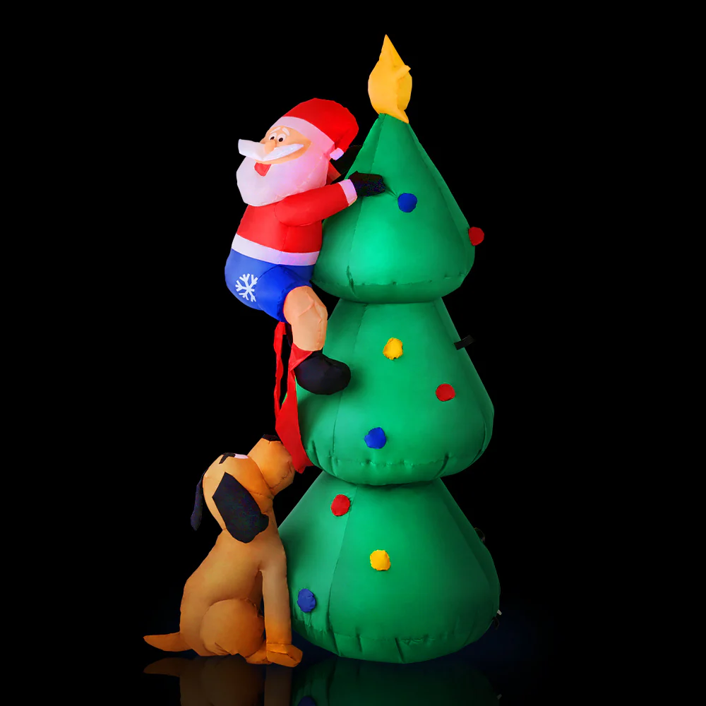Santa Tree Christmas Inflatable Illuminated Xmas Decorations - 1.8M - Nurns