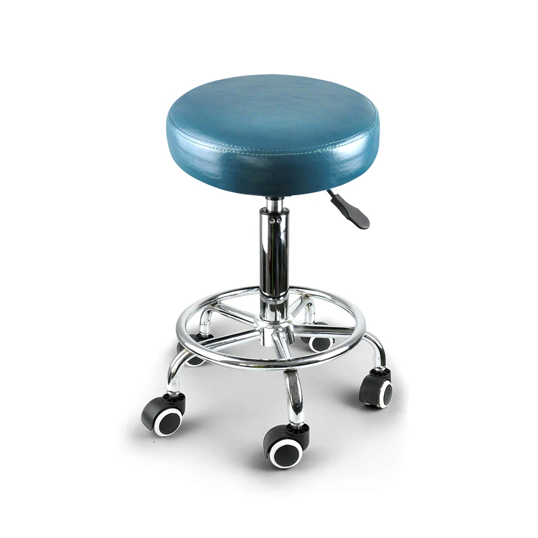 Set of 2 Swivel Salon Barstool Hairdressing Stool Barber Chair Equipment Beauty Teal - Nurns