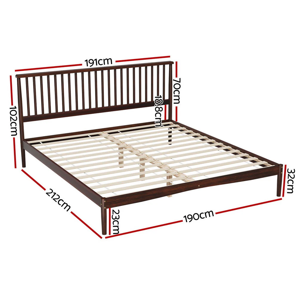 Carnelian Bed & Mattress Package with 32cm Mattress - Walnut King - Nurns