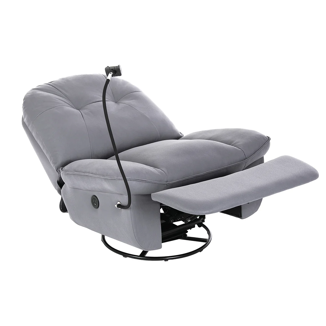 Clio Electric Chair Recliner Swivel - Grey - Nurns