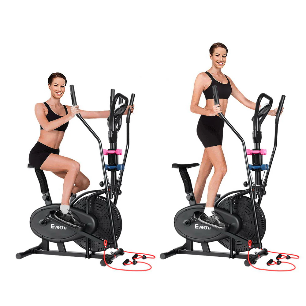 Everfit Exercise Bike 6 in 1 Elliptical Cross Trainer Home Gym Indoor Cardio - Nurns
