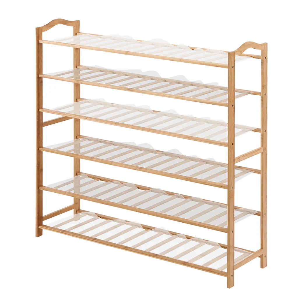 Levede Bamboo Shoe Rack Storage Wooden 90cm - Nurns