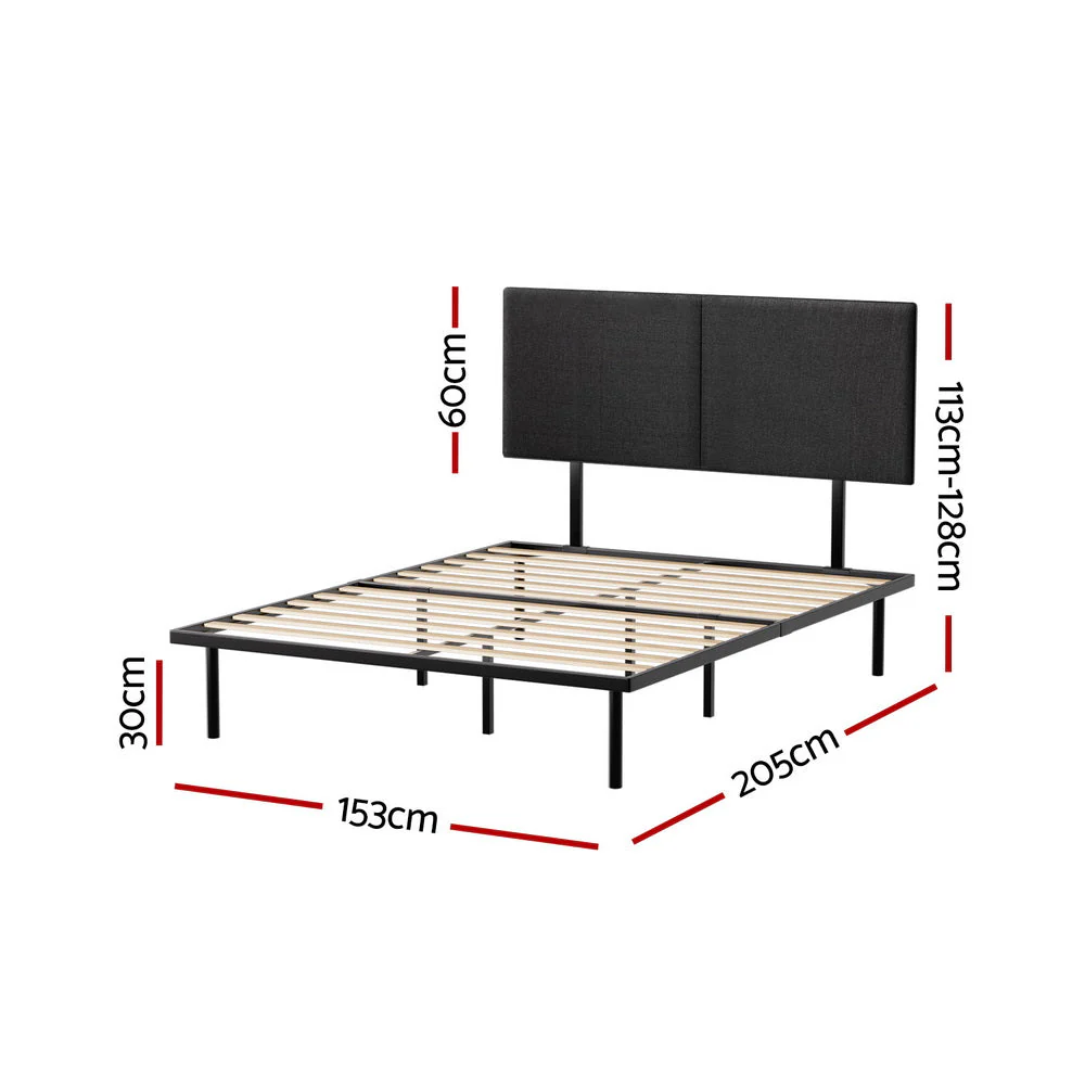 Tranquil Bed & Mattress Package with 34cm Mattress - Black Queen - Nurns