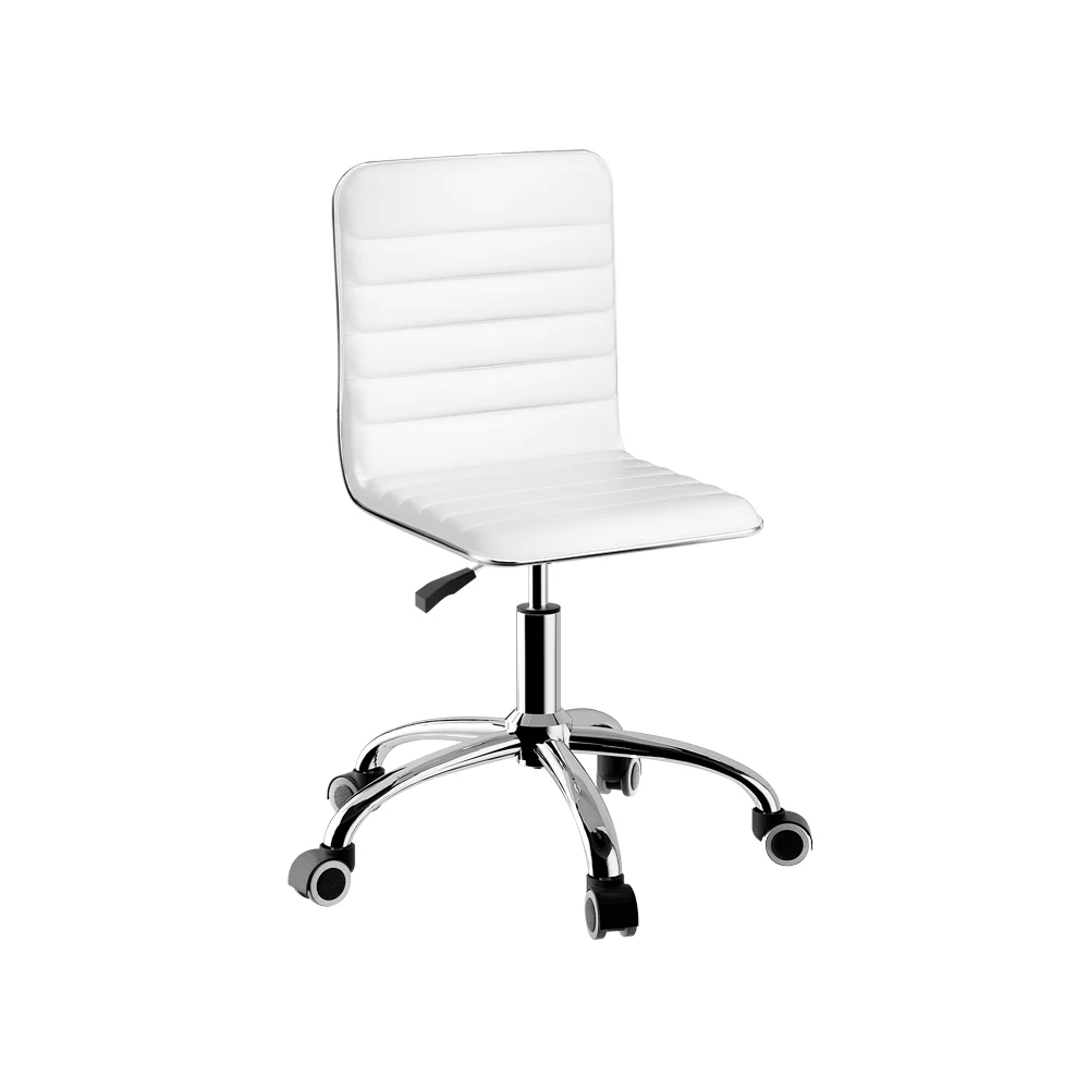 Artiss Office Chair Conference Chairs Pu Leather Low Back White - Nurns